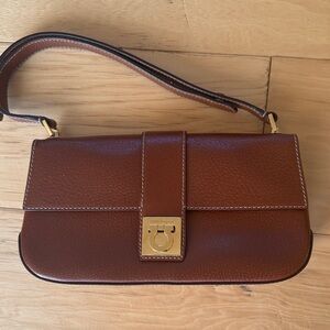 Salvatore Ferragamo Tan Leather Shoulder Bag